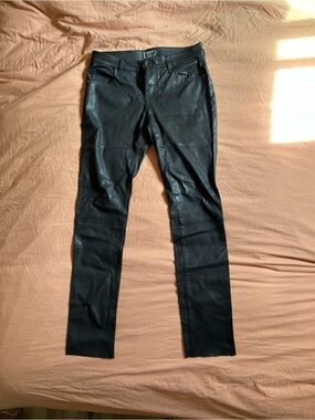 Current/Elliott Lambskin Leather Pants “The Leather Rendezvous” - Black